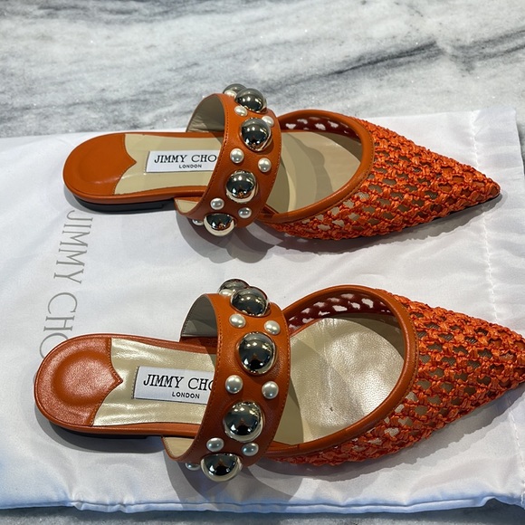 Jimmy Choo
Basette Raffia & Leather Flat - Picture 5 of 8